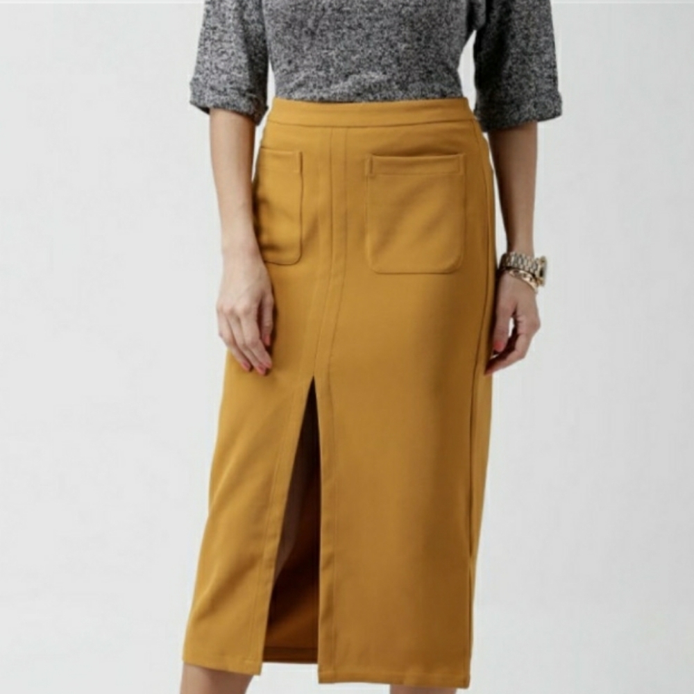 Forever 21 mustard skirt